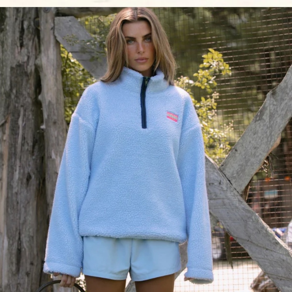 Dairy Boy Moutain Fleece Sherpa Carolina Blue xs/s coat